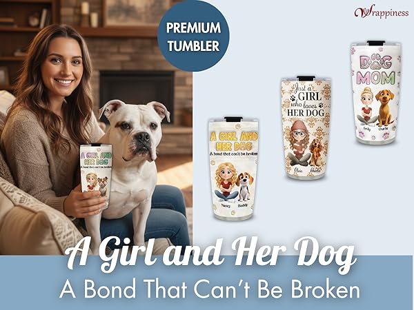 Amazon.com | Wrappiness Personalized Dog Mom Tumbler - Custom 3D