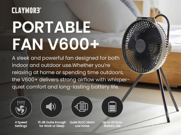 Amazon.com: Claymore V600+ Warm Gray Rechargeable Portable Fan