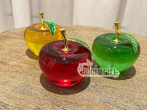 美品☆Steuben Glass リンゴ型オブジェ☆クリスタルアップル Steuben