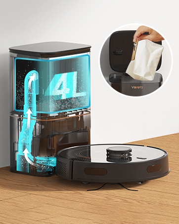 Amazon | Verefa V60 Pro ロボット掃除機と自動ゴミ収集、スリムな