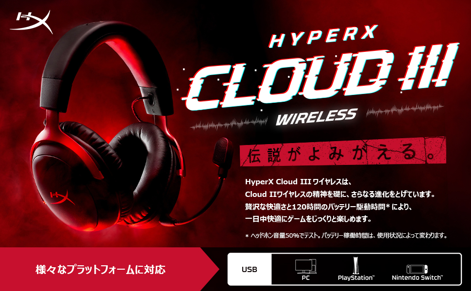 Amazon.co.jp: ハイパーエックス(HyperX) HyperX Cloud IIIワイヤレス