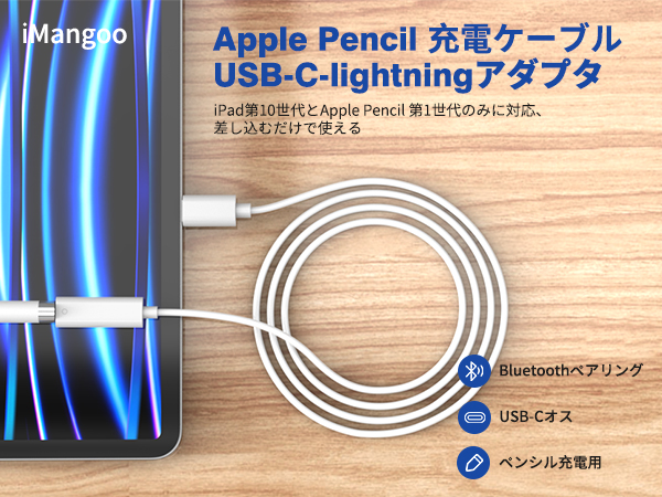 Amazon.co.jp: ApplePencil用 充電ケーブル 1M USB-C - Apple Pencil