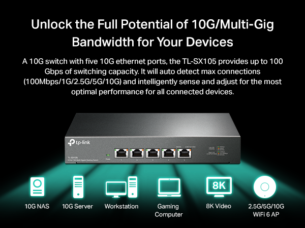 Amazon.com: TP-Link TL-SX105 | 5 Port 10G/Multi-Gig Unmanaged