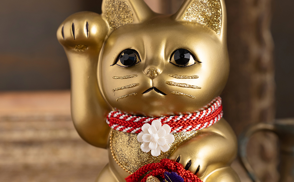 伊万里焼 招き猫 陶器 置物 金運 耳上 手長 縁起物 伊万里焼 招き猫