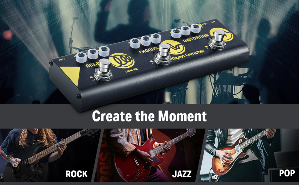 Amazon.co.jp: Donner マルチエフェクター ギター用 Alpha Cruncher