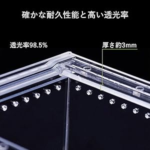 Amazon | COZENTA 爬虫類 ケージ シェルター アクリル製 トカゲ 蛇