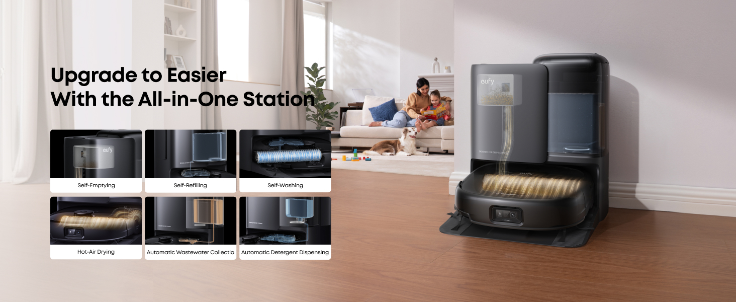 eufy E25 Omni Robot Vacuum and Mop Auto Washing &Drying HydroJet