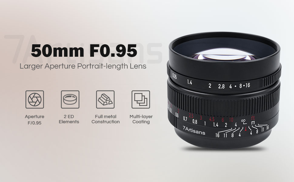Amazon.com : 7artisans 50mm F0.95 Large Aperture Prime Lens APS-C