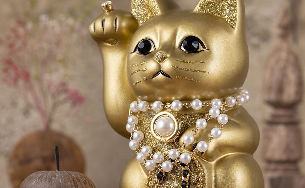 伊万里焼 招き猫 陶器 置物 金運 耳上 手長 縁起物 伊万里焼 招き猫