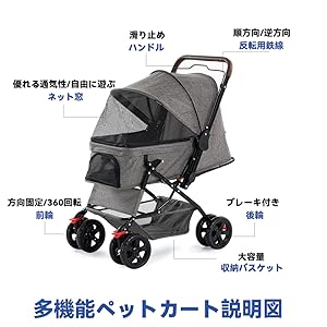 Amazon.co.jp: Blahoo ペットカート ペットバギー ベビーカー 対面式