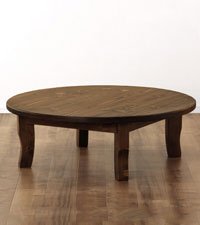 Amazon｜家具の里 ちゃぶ台 105cm丸 ダークブラウン ねこ脚 日本製 4人