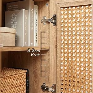 Amazon.co.jp: LOWYA ロウヤ 収納棚 キャビネット リビング収納 扉付き