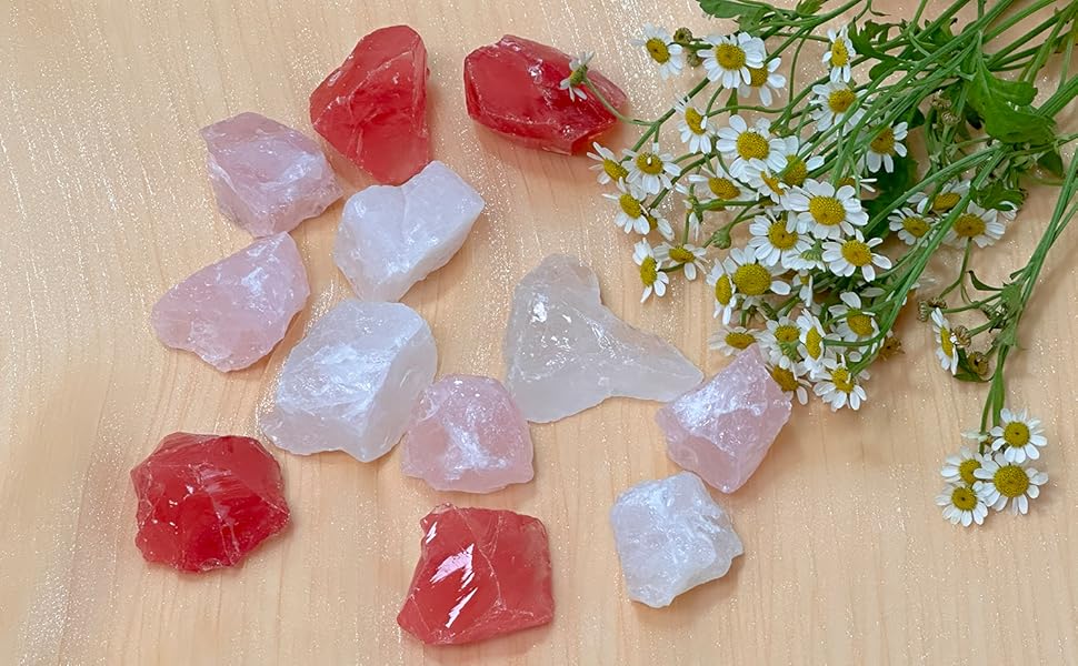 Amazon.co.jp: SUKIMIND 400gセット 赤水晶 原石 天然石 レッド