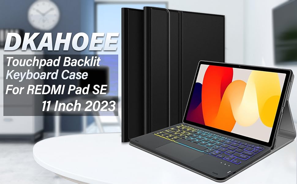 Amazon.com: DKAHOEE Backlit Touchpad Keyboard Case for Xiaomi