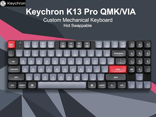 Amazon.com: Keychron K13 Pro Ultra-Slim Wireless QMK/VIA Custom