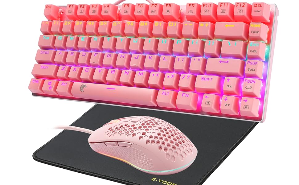 Amazon | Z-88ゲーミングキーボード マウスセット マウスパッド付き 青