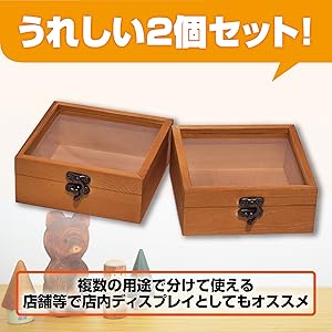 Amazon.co.jp: Felimoa 木箱 ディスプレイケース ガラス蓋付き