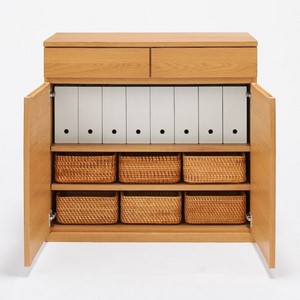 Amazon.co.jp : 無印良品 木製キャビネット・木扉・オーク材 幅88×奥行