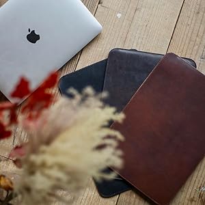 drip MacBookケース(13, ブラック) MacbookAir/Pro 本革 drip MacBook