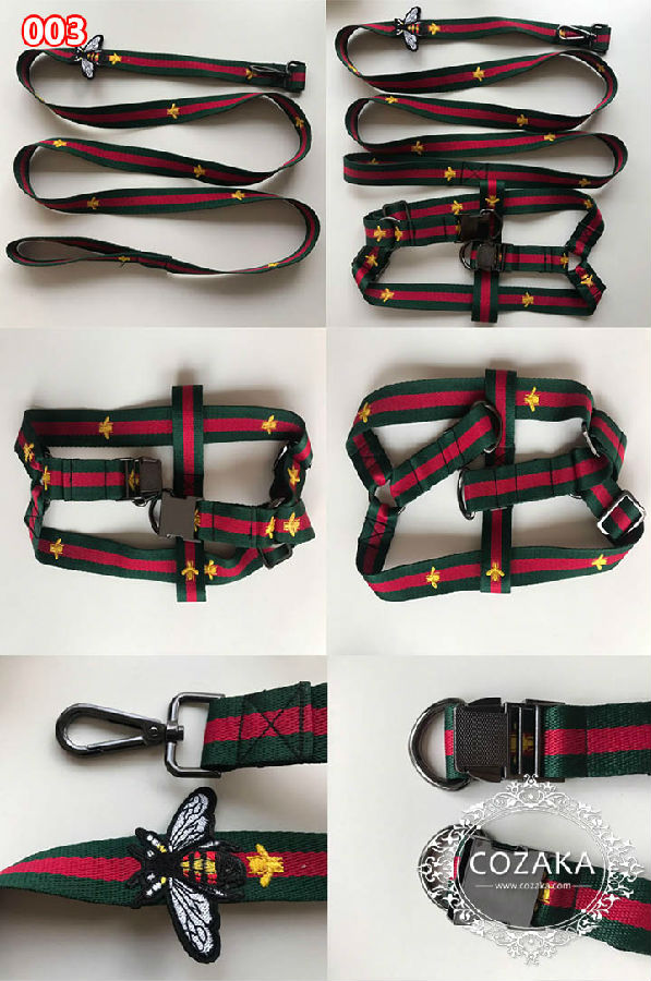 グッチ 刺繍蜂 犬用ハーネス リード 小型犬用 中型犬用 おしゃれ gucci
