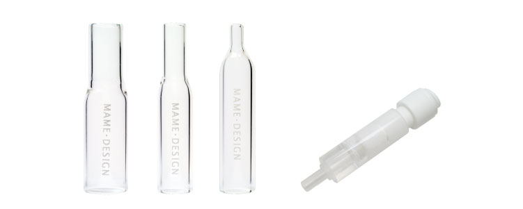 ホース変換ジョイント【マメデザイン】手吹きガラス製の異なる径の