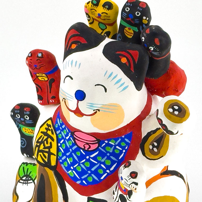 子福猫／春日部張子 - 招き猫パワー｜郷土玩具・置物