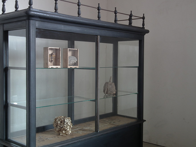 A01226 アンティーク 大正浪漫 古いタバコ屋の4面ガラスショーケース