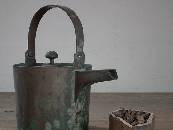 Y01247 昭和レトロ 銅製 古いやかん 茶道具 | MANSIKKA