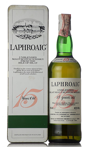 オールドボトル】ラフロイグ 15年 Cinzano import BIG RED 1980