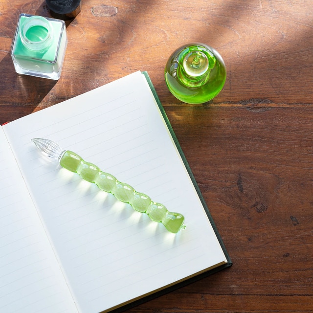 ちいさな青林檎ガラスペン | ステーショナリー,筆記具,ガラスペン