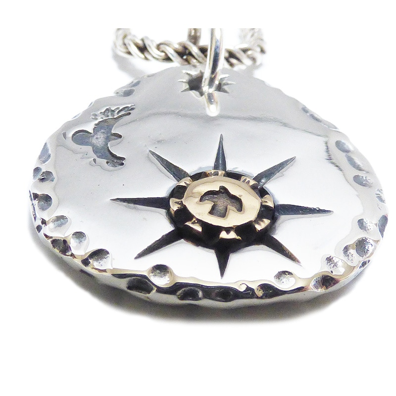 ネイティブ ゴールド・イーグル・サン(鷲と太陽) 26mm円型プレート