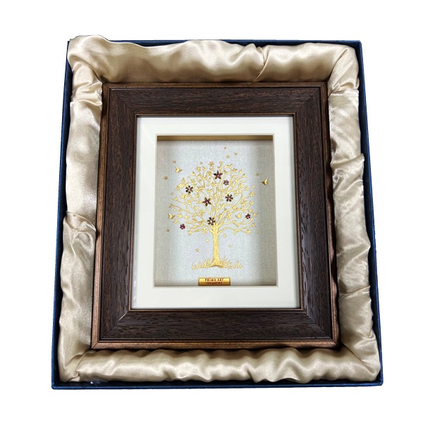 幸運を招く「金の成る木」純金アート（20cm 卓上サイズ）｜純金アート