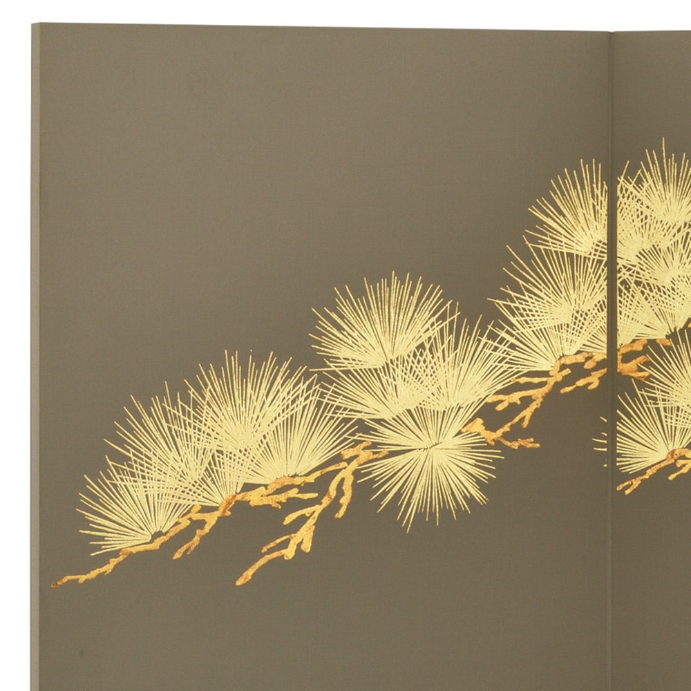 五月人形 コンパクト 飾り台付き 屏風 30号 袋張屏風 金松 グレー 23号