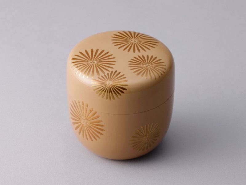 イ162 棗『而妙斎好唐松蒔絵 大棗』『中林香雪 共箱』茶道具 漆塗