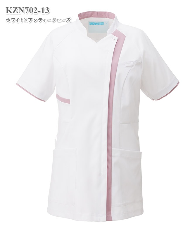 レディススクラブジャケット半袖[KAZEN製品] KZN702｜THS-白衣通販・販売