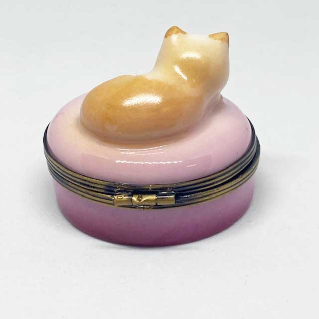 限定生産リモージュボックス 袋に入った猫 フランス製トリンケット