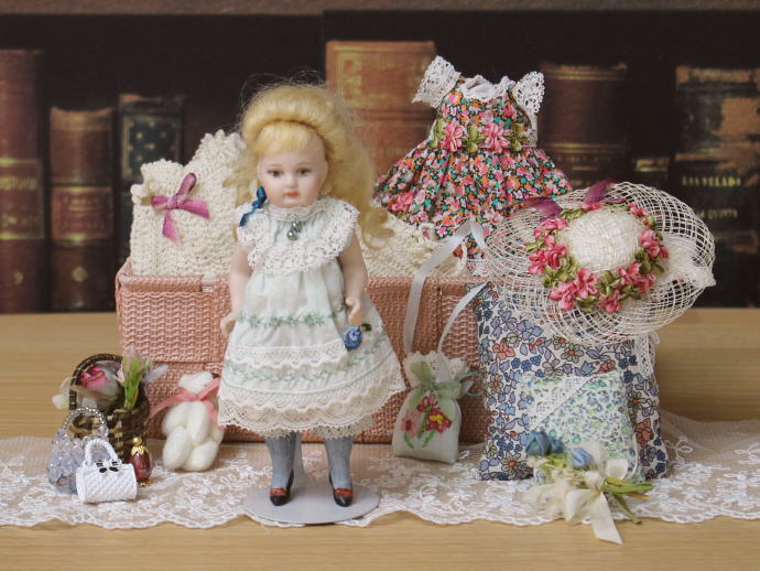 た*う様 【最終値下】アンティークバスケットドールセット た*う様