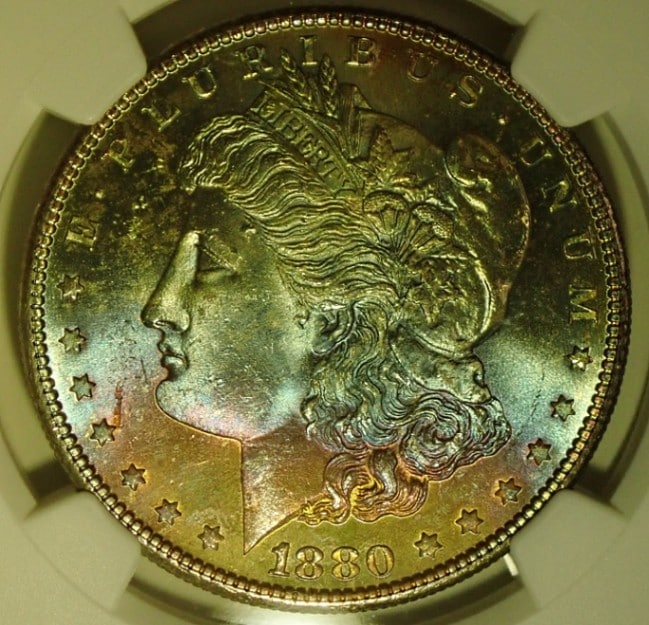 9枚--- 1880年代の米国製モルガン銀貨 1880⁄79年 モルガン ダラー