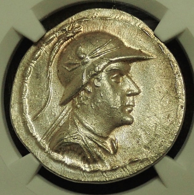 バクトリア王国、エウクラティデス1世（BC170-145年）のテトラドラクマ