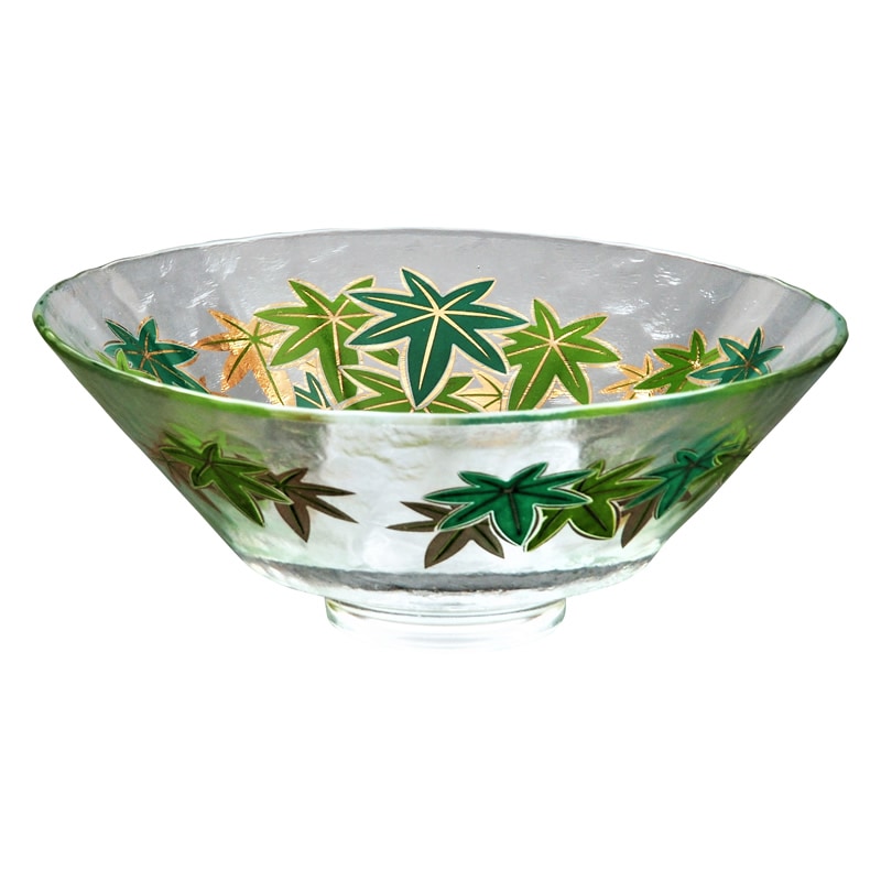 抹茶碗 平茶碗 義山 金魚 超耐熱ガラス製 山岡善高作 直径15cm x 高さ