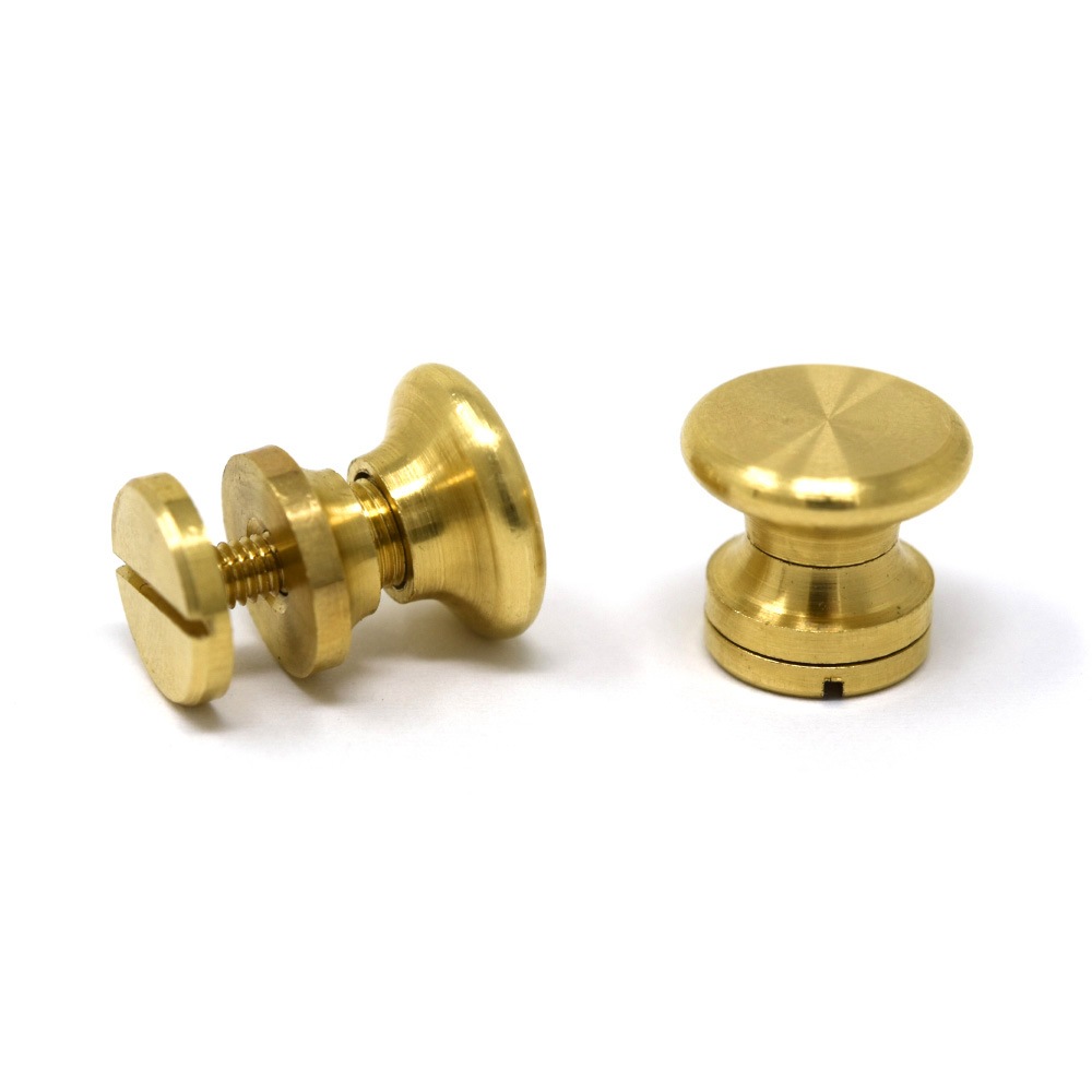 Y702 / ストラップ用ダブルネジ / 真鍮無垢 〈小口・大口〉:がまぐち