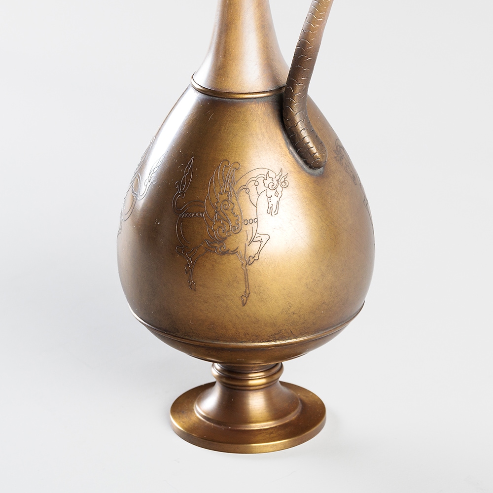 12から13世紀　中国　黒高麗　神獣首瓶 12から13世紀 中国 黒高麗 神獣首瓶