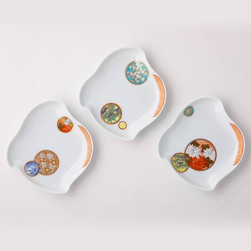 青磁レトロ大深鉢、松鶴図2客 青磁レトロ大深鉢、松鶴図2客