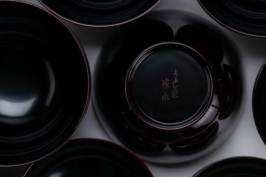 輪島塗 蘭蒔絵吸物椀 5客セット うるし工芸 米永 箱付 13372