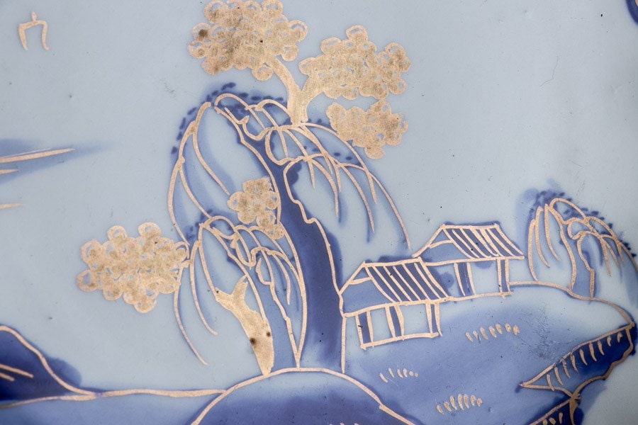 古伊万里 葦鷺文三寸皿 六客 古伊万里 葦鷺文三