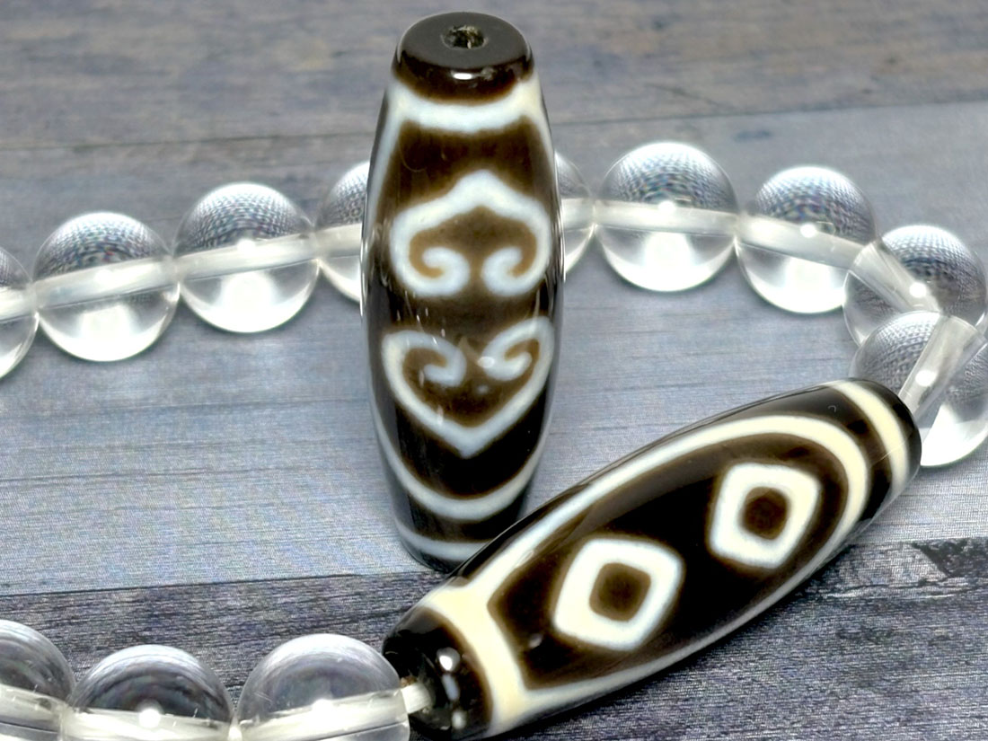 チベット 双心金剛杵天珠 ( 至純天珠 ) / dZi beads