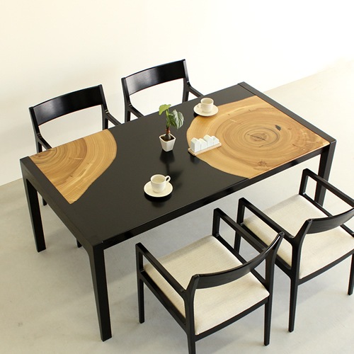 DJ機材用 黒の木製テーブル ターンテーブル台 レジカウンター 中古 黒