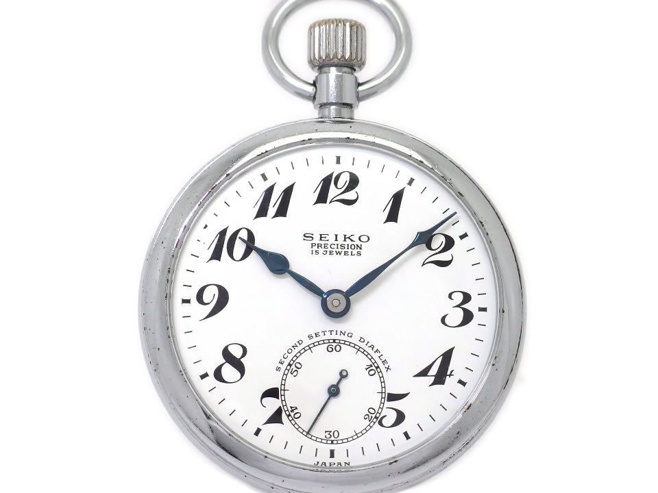 セイコー プレシジョン 懐中時計 鉄道時計 新幹 セコンドセッティング