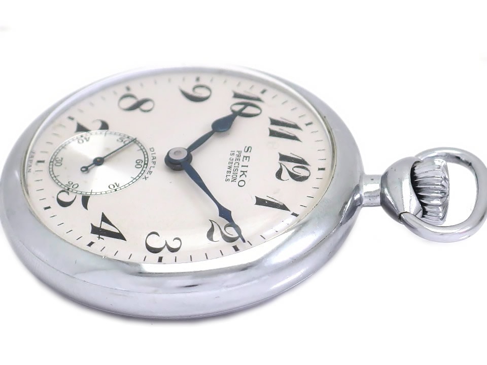 セイコー プレシジョン 懐中時計 国鉄 廃刻印 青針 スモールセコンド