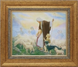 新価格)額絵 良い羊飼い 小 KE23GS7 （51787）（いのちのことば社